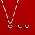Conjunto Coração Vermelho em Prata 925 - Imagem 1