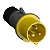 Acoplamento Com Prensa Cabos 2p+T 100- 130v 32a Ip44 4h Amarelo 232ec4 Abb - Imagem 2