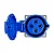 Tomada De Embutir Angulada Painel Flange 3p+T200-250v32aip44 9h Azul Abb - Imagem 2