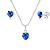 Conjunto de Prata 925 Ponto de Luz Coração Azul – Elegância e Charme Feminino | Alianças Só Love - Imagem 1