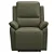Poltrona do Papai Retrátil Reclinável Elétrica Aniche L06 Couro Verde Musgo - Imagem 2