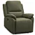 Poltrona do Papai Retrátil Reclinável Elétrica Aniche L06 Couro Verde Musgo - Imagem 1