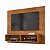 Painel Para Tv Preto Com Nicho Suspenso Nature - Imagem 2