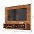 Painel Para Tv Preto Com Nicho Suspenso Nature - Imagem 3