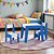 Mesa Infantil Com 2 Cadeiras Branco Azul - Imagem 1