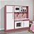Cozinha Infantil Completa Fogão Geladeira Branco Rosa - Imagem 1