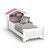 Mini Cama Infantil Casinha Montessoriana Branco Rosa - Imagem 2
