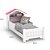 Mini Cama Infantil Casinha Montessoriana Branco Rosa - Imagem 4