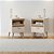 Kit Mesa Cabeceira 2 Unidades Off White Ype Off White - Imagem 1