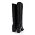 Bota Couro Cano Alto Salto Bloco Bico Fino Lia Line Preto - Imagem 2