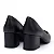 Scarpin de Couro Bico Fino com salto Bloco Baixo Preto Lialine - Imagem 3