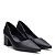 Scarpin de Couro Bico Fino com salto Bloco Baixo Preto Lialine - Imagem 2
