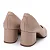 Scarpin de Couro Bico Fino com salto Bloco Baixo Nude Lialine - Imagem 4