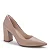 Scarpin Nude de Couro Bico Fino com Salto Bloco Alto Lialine - Imagem 4