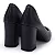 Scarpin Preto de Couro Bico Fino com Salto Bloco Alto Lialine - Imagem 3