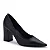 Scarpin Preto de Couro Bico Fino com Salto Bloco Alto Lialine - Imagem 4