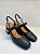 Slingback Preto Salto Bloco Alto em Couro Linha Comfort Lialine - Imagem 2