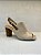 Peep Toe Slingback Paraonda em Couro Texturizado Nude - Imagem 1