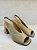 Peep Toe Slingback Paraonda em Couro Nude com Metalizado - Imagem 2