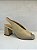 Peep Toe Slingback Paraonda em Couro Nude com Metalizado - Imagem 1
