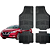 Jogo Tapete Automotivo Universal 4 Peça Preto Borracha PVC Nissan Versa - Imagem 1