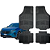 Jogo Tapete Automotivo Universal 4 Peça Preto Borracha PVC Peugeot 3008 - Imagem 1