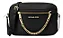 Bolsa Transversal Michael Kors Jet Set Couro Saffiano Preto Couro Ouro Preto - Imagem 1
