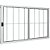 Janela Vitro 2 Folhas Alumínio Branco Modular com Grade - Imagem 1