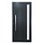 Porta Pivotante de Alumínio Preto Com Puxador e Visor com Fechadura Digital Linha 30 - Imagem 1