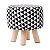 Puff Banqueta Redonda Triângulo Preto e Branco - Imagem 1