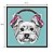 Quadro Barcelona Headphone Dog Azul 30x30cm - Imagem 3