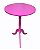 Mesa de Canto Redonda Rosa em MDF 53x30 - Imagem 1