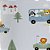Papel de Parede Infantil Bichinhos e Carros Azul Claro - Coleção Yoyo 2 Kantai - Imagem 2