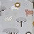 Papel de Parede Infantil Bichos da Selva Tons de Cinza - Coleção Yoyo 2 Kantai - Imagem 2