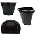 Kit com 5 Vasos de Parede para Jardim, Horta Vertical e Orquídeas – Preto - Imagem 1