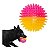 Brinquedo Bola TPR Espinho Dual Rosa e Amarelo Média Jambo para Cães - Imagem 2
