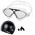 Kit Máscara de Natação Gold Sports Silicone Confort HD - Touca Pu  e Protetor nasal e ouvido - Imagem 1