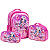 Kit Mochila Unicórnio Rosa Infantil com Lancheira e Estojo - Imagem 2