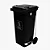 Coletora Plástica c/ Pedal e Rodas - 120l - Preta- Mod. Europeu - Nobre - Imagem 1