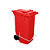 Contentor Plástico Com Pedal 240 Litros Vermelho - Imagem 1