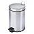 Lixeira inox redonda c/pedal 8l. polido Dutra Plásticos - Imagem 1
