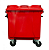 Container de Lixo ou Lixeira em Plástico 1000L Vermelho - Imagem 2