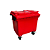 Container de Lixo ou Lixeira em Plástico 1000L Vermelho - Imagem 1