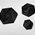 Chaveiro Fidgets Hexagonais - Cor : Preto - 4CM - Imagem 1