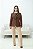 Blazer Longo Feminino Alfaiataria Marrom - Imagem 1