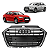 Grade Superior Parachoque Frontal Audi A3 2017 2018 2019 2020 Preto Fosco - Imagem 1