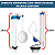 Kit Mecanismo Universal Caixa Descarga Acoplada Completo Vaso 1.6gpf 6.0lpf - Imagem 4