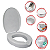 Assento Sanitário Elevado Oval 7,5cm De Altura Universal Cinza - Imagem 3