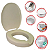 Assento Sanitário Elevado Oval 7,5cm De Altura Universal Areia - Imagem 2