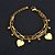 Pulseira Elo com Pingentes de Coração - Banho Dourado - Imagem 3